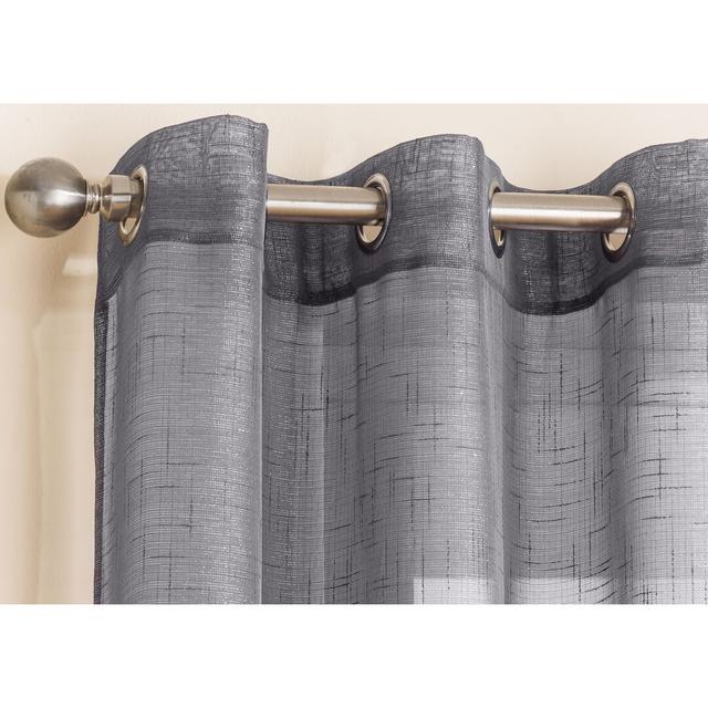 Adne Polyester Sheer Grommet / Eyelet Curtain Panel Mack + Milo Colour: Grey, Panel Size: 138 W x 183 D cm on Productcaster.