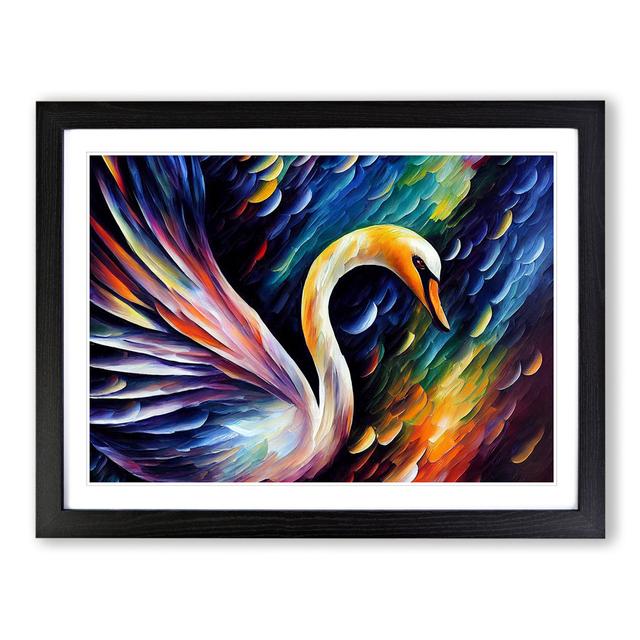 Swan Vol.4 Abstract - Picture Frame Painting Rosdorf Park Frame Colour: Black Framed, Size: 25cm H x 34cm W x 2cm D on Productcaster.