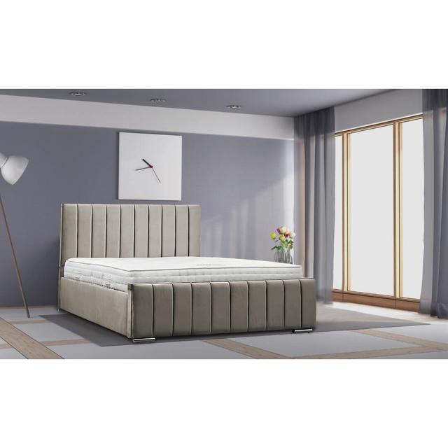 Navi Panel Bed Etta Avenue Colour: Cream, Mattress Size: Single (3') on Productcaster.