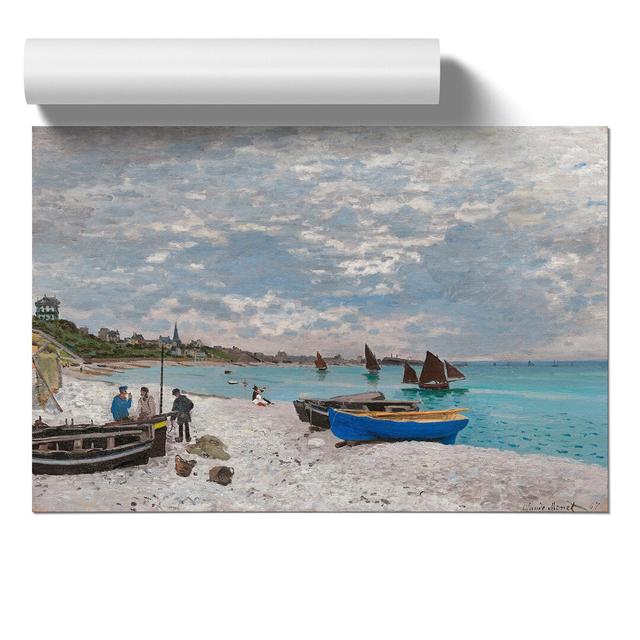 The Beach at Sainte-Adresse by Claude Monet - Unframed Painting East Urban Home Size: 30cm H x 42cm W x 0.1cm D on Productcaster.