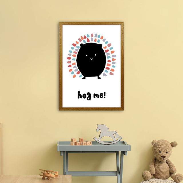 Hedgehog by Miniofmine - Print Harriet Bee Format: Brown Framed, Size: 63cm H x 46cm W x 3cm D on Productcaster.