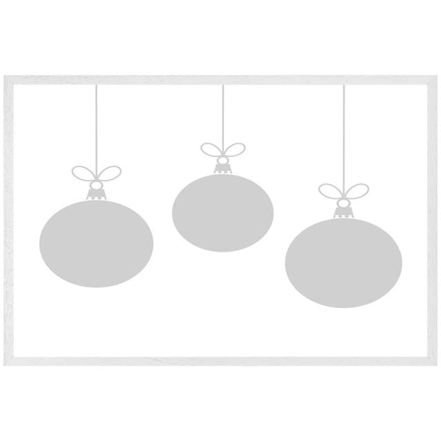 Casselman Three Hanging Christmas Baubles - Single Picture Frame Art Prints The Seasonal Aisle Size: 51cm H x 76cm W x 4cm D, Frame Colour: Brown on Productcaster.