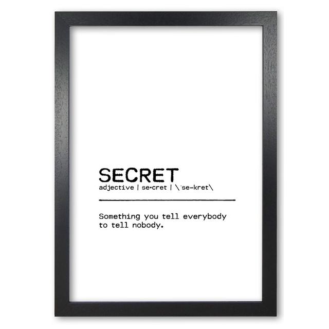 Secret - Print East Urban Home Format: Black Grain Frame, Size: 85 cm H x 60 cm W x 5 cm D on Productcaster.