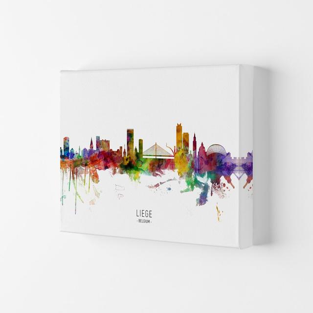 Liege Belgium Skyline by Michael Tompsett - Print Latitude Run Size: 42cm H x 59.4cm W x 4cm D, Format: Wrapped Canvas on Productcaster.