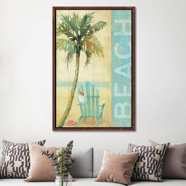 'Ocean Beach I' by Daphne Brissonnet Graphic Art Print on Wrapped Canvas House of Hampton Size: 152.4cm H x 101.6cm W x 3.81cm D, Format: Classic Wood on Productcaster.