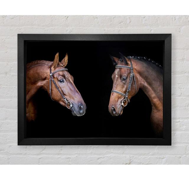 Horse Duo - Single Picture Frame Art Prints Bright Star Size: 100cm H x 141.4cm W x 3.4cm D on Productcaster.