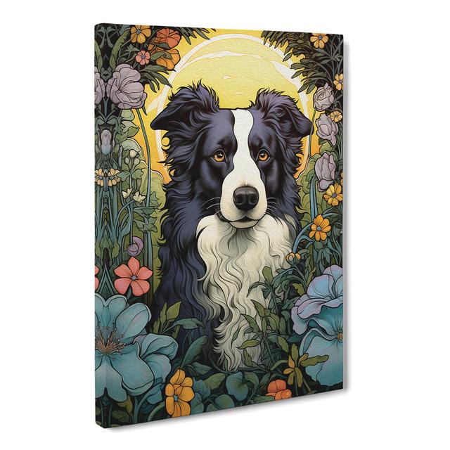 Border Collie Nouveau No.2 - Art Prints Marlow Home Co. Size: 76cm H x 50cm W x 3cm D on Productcaster.