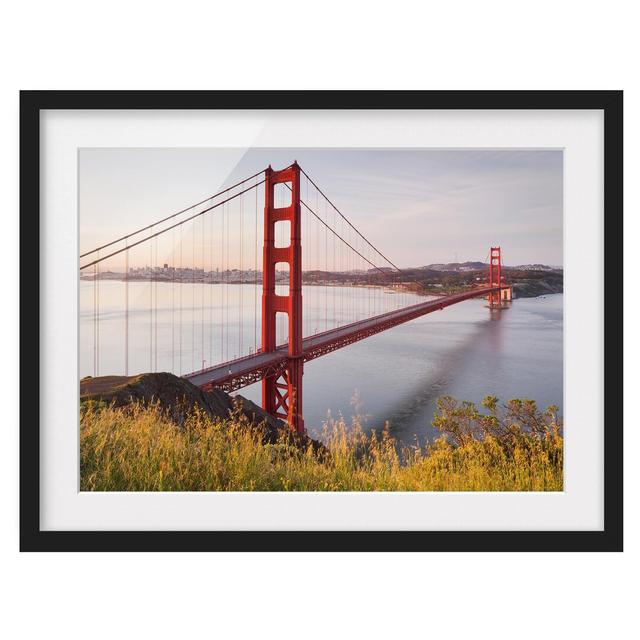 Golden Gate Bridge in San Francisco - Picture Frame Photograph Art Print on Paper East Urban Home Frame Options: Matt black, Size: 40cm H x 55cm W on Productcaster.