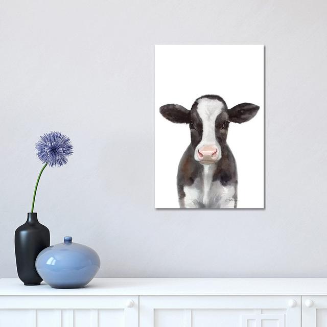 Holstein Calf by Watercolor Luv - Wrapped Canvas Painting Brambly Cottage Size: 45.72cm H x 30.48cm W x 1.91cm D on Productcaster.