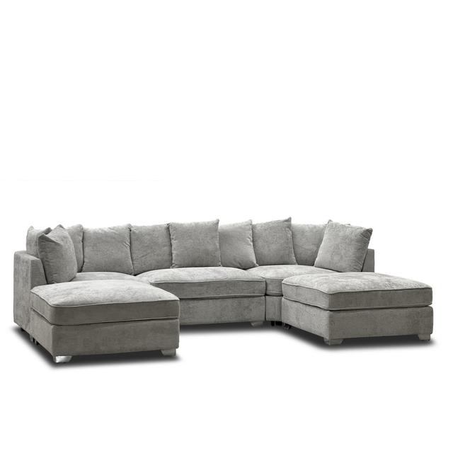 Bennacio 5 - Piece Upholstered Corner Sofa Brayden Studio Upholstery Colour: Silver on Productcaster.