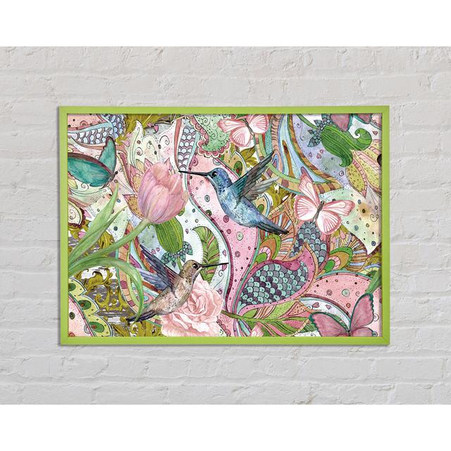 Artemi Hummingbird Paradise Pattern - Single Picture Frame Art Prints Ophelia & Co. Size: 29.7cm H x 42cm W x 2cm D on Productcaster.