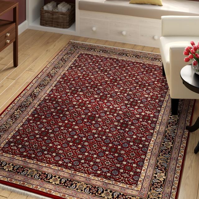 Malaki Hand-Knotted Wool Red/Blue/Beige/Black Rug Lark Manor Rug Size: Runner 82 x 202cm on Productcaster.