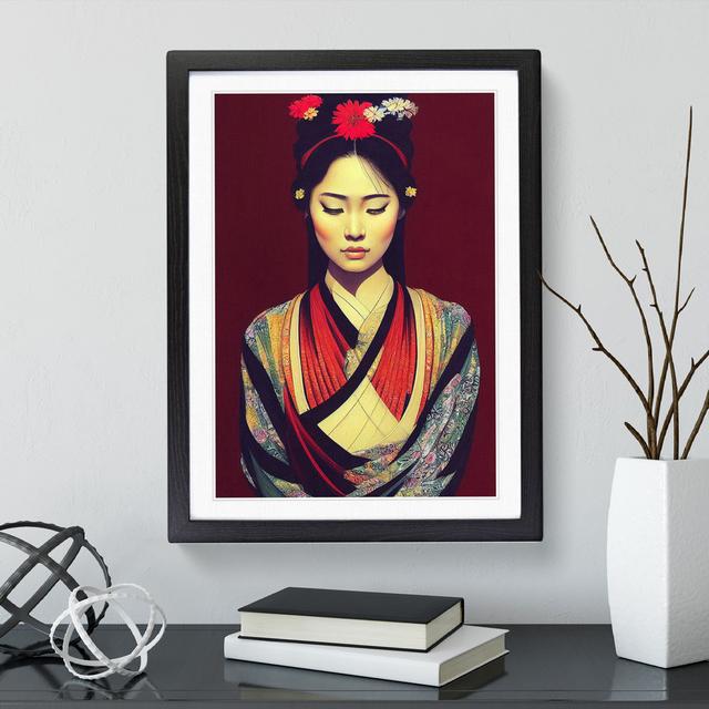 A Beautiful Geisha No.2 - Single Picture Frame Print Marlow Home Co. Frame Colour: Black, Size: 34cm H x 25cm W on Productcaster.