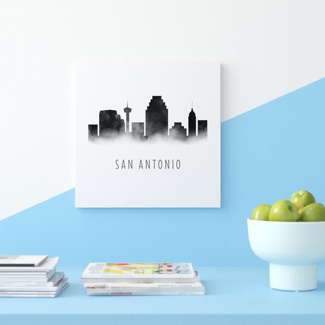 San Antonio Watercolour - Graphic Art Print East Urban Home Format: Wrapped Canvas, Size: 109cm H x 109cm W x 4cm D on Productcaster.