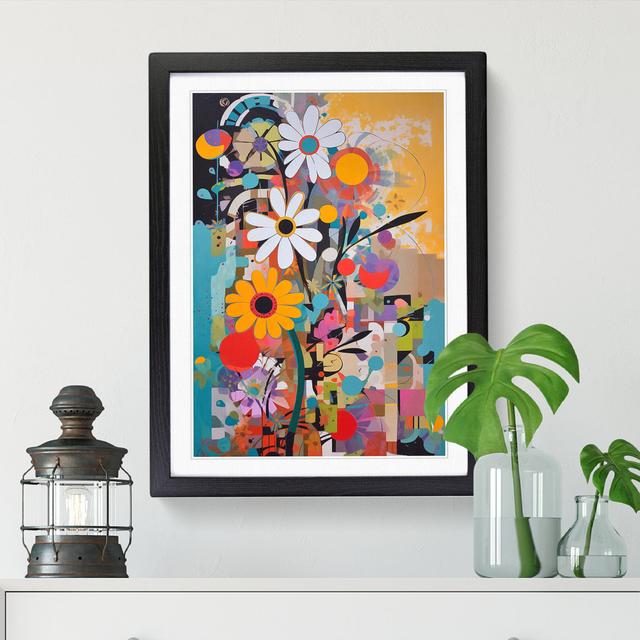 Constructivism Flowers Vol.1 - Single Picture Frame Graphic Art Marlow Home Co. Format: Walnut Framed, Size: 46cm H x 34cm W on Productcaster.