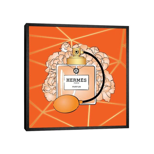 Hermes Perfume by Martina Pavlova - Print on Canvas Canora Grey Size: 93.98cm H x 93.98cm W x 3.81cm D, Format: Black Framed on Productcaster.