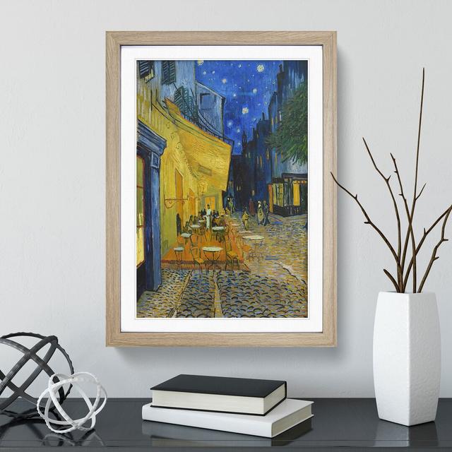 Cafe Terrace at Night by Vincent Van Gogh - Picture Frame Painting East Urban Home Size: 48cm H x 36cm W x 2cm D, Frame Option: Oak Framed on Productcaster.