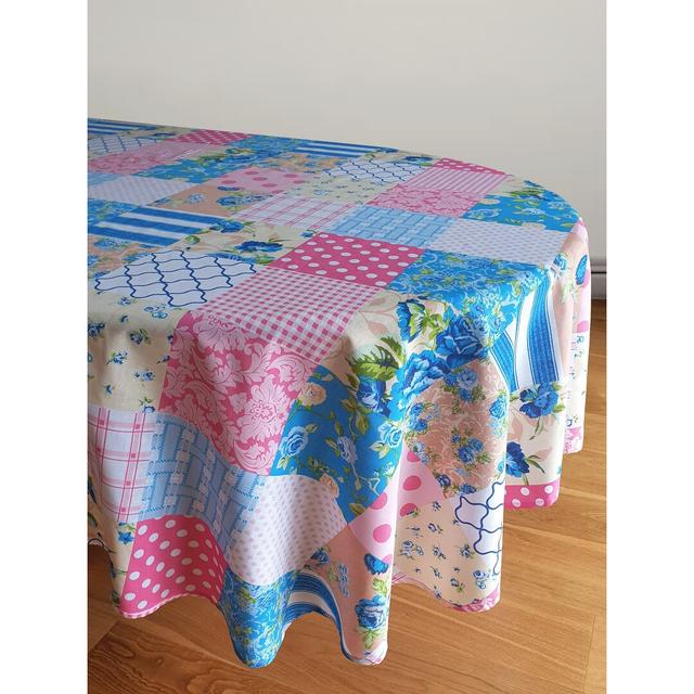 Francestown Patchwork Table Cloth Rosalind Wheeler Colour: Blue, Size: 177cm W x 177cm L on Productcaster.