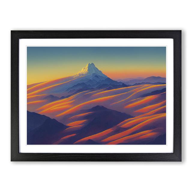 XH1022-6827X Peaceful Mountain Sunrise Vol.1 - Picture Frame Print Union Rustic Size: 25cm H x 34cm W x 2cm D, Frame Colour: Black on Productcaster.