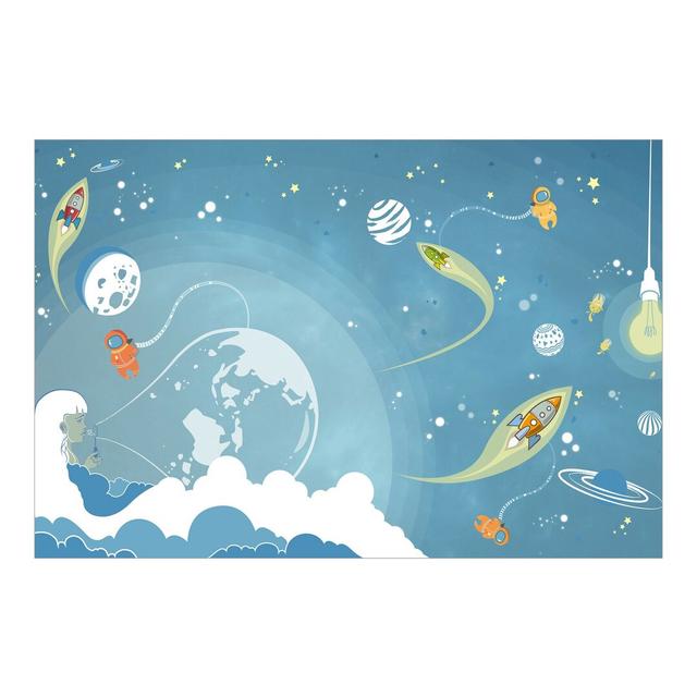 Fruge Colourful Space Drifting 3.2m x 480cm Wallpaper Roll Zoomie Kids Size: 190cm L x 288cm W on Productcaster.