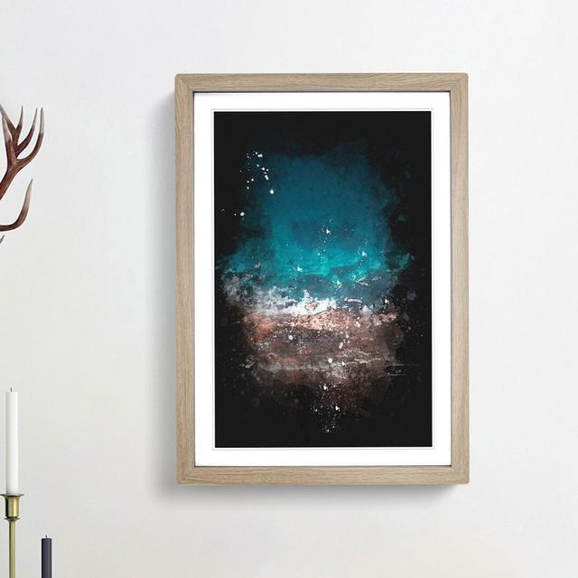 Ocean Hitting Rock in Australia - Picture Frame Painting Print East Urban Home Size: 45cm H x 33cm W x 2cm D, Frame Option: Oak Framed on Productcaster.