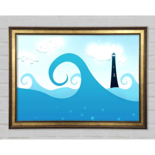 Blue Waves Framed Print Longshore Tides Size: 42cm H x 59.7cm W on Productcaster.