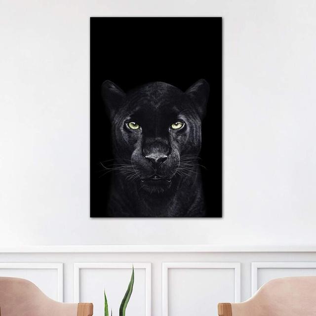 The Panther on Black by Valeriya Korenkova - Wrapped Canvas Graphic Art Print World Menagerie Size: 101.6cm H x 66.04cm W x 3.81cm D on Productcaster.