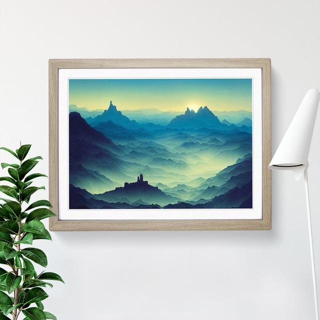 XH1022-8970X The Mountain Sunrise View - Single Picture Frame Print Alpen Home Format: Oak Framed, Size: 25cm H x 34cm W x 2cm D on Productcaster.