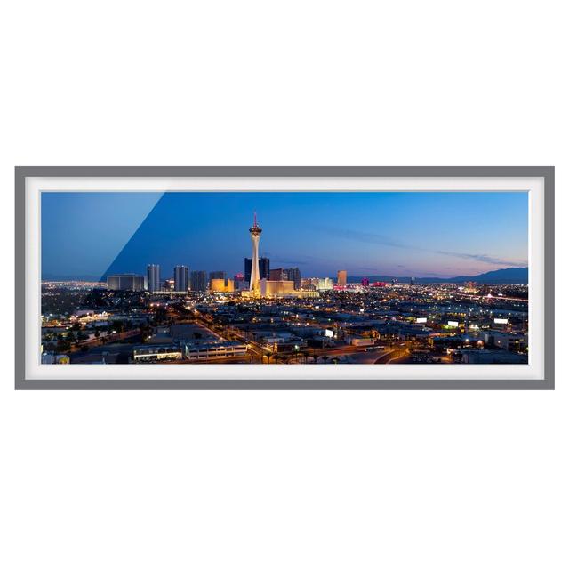 Viva Las Vegas - Picture Frame Graphic Art Latitude Run Size: 30cm H x 75cm W x 2cm D, Matte Colour: White, Format: Grey on Productcaster.