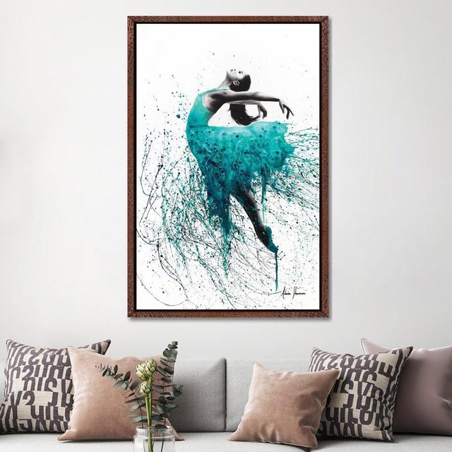 Kingfisher Woman by Ashvin Harrison - Print on Canvas 17 Stories Size: 152.4cm H x 101.6cm W x 3.81cm D, Format: Classic Brown Wood Framed on Productcaster.