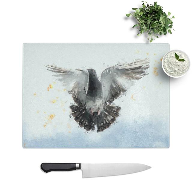 Glass Flying Pigeon in Abstract Chopping Board East Urban Home Size: 39 cm W x 28.5 cm L on Productcaster.