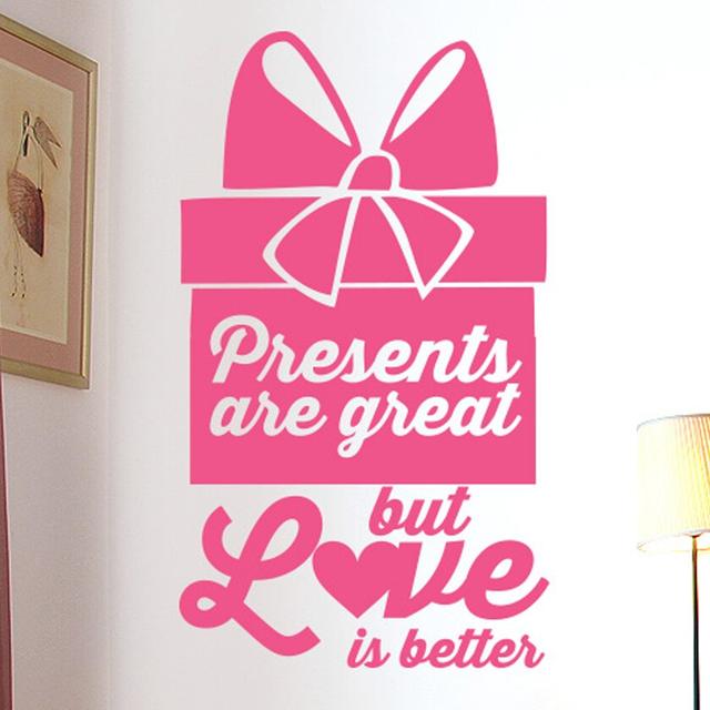 Presents Are Great But Love Is Better Wall Sticker Maturi Colour: Pink on Productcaster.