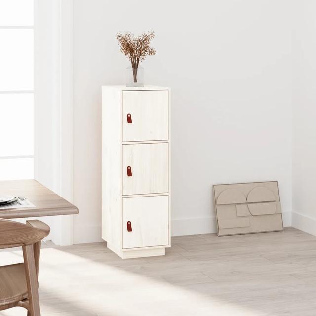 Kayahna 34" Wide Pine Solid Wood Highboard 17 Stories Colour: White on Productcaster.