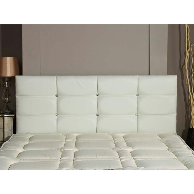 Ellenville Upholstered Headboard Rosdorf Park Upholstery: White, Size: Kingsize (5') on Productcaster.