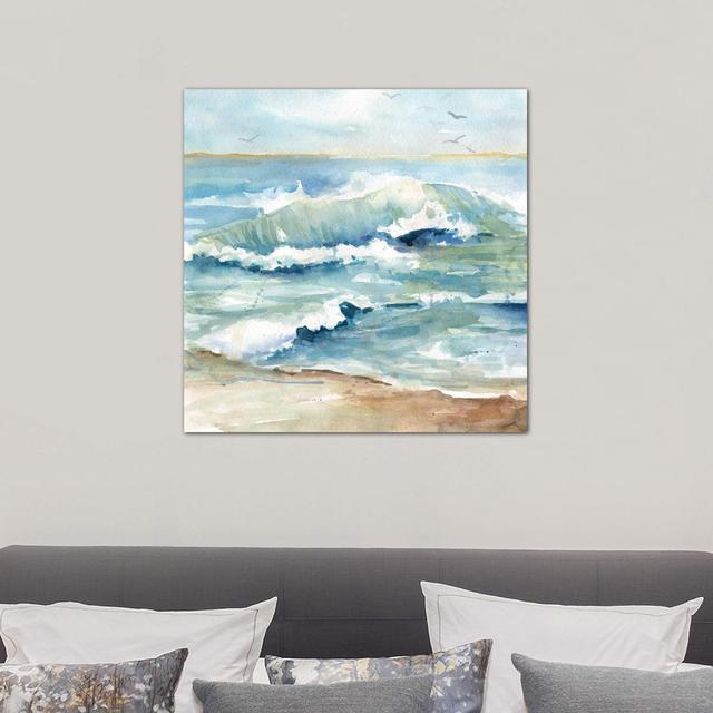 Beach Waves by Carol Robinson - Wrapped Canvas Painting Print House of Hampton Size: 66.04cm H x 66.04cm W x 3.81cm D on Productcaster.