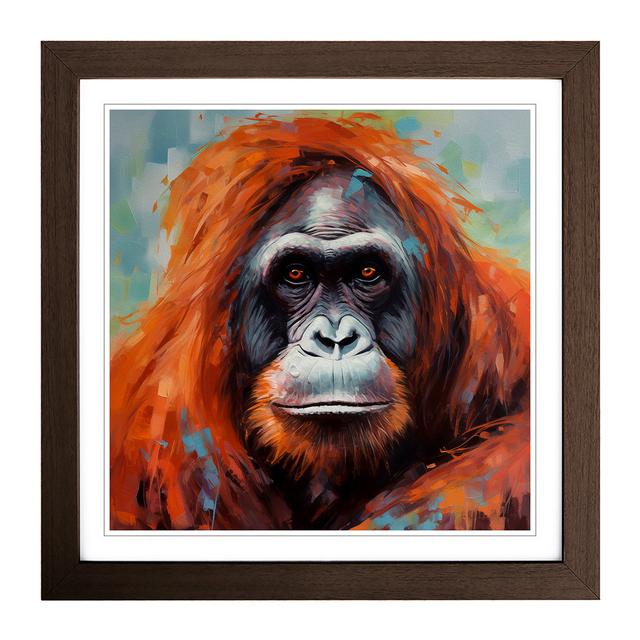 Orangutan Colour Field Painting - Single Picture Frame Art Prints on Wood Latitude Vive Format: Walnut on Productcaster.