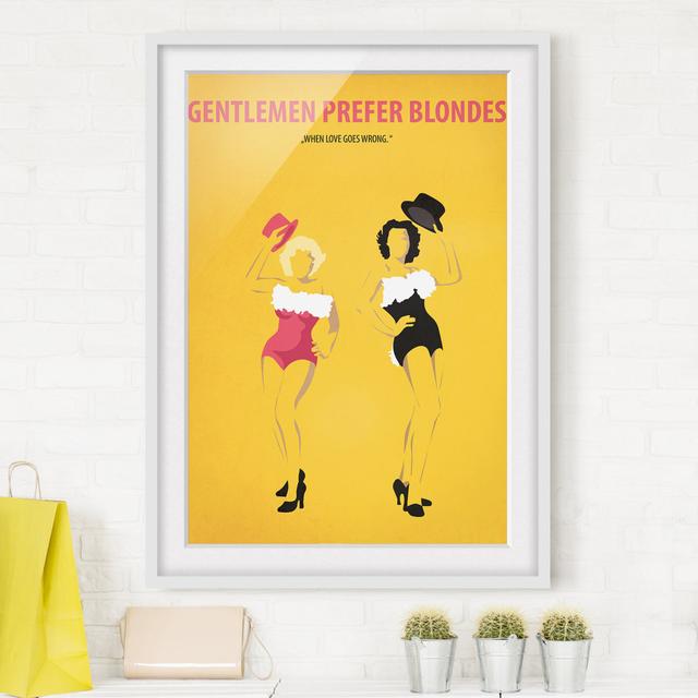 Movie Poster Gentlemen Prefer Blondes - Picture Frame Graphic Art on Paper Bilderwelten Frame Option: White Framed, Size: 70cm H x 50cm W x 2cm D on Productcaster.