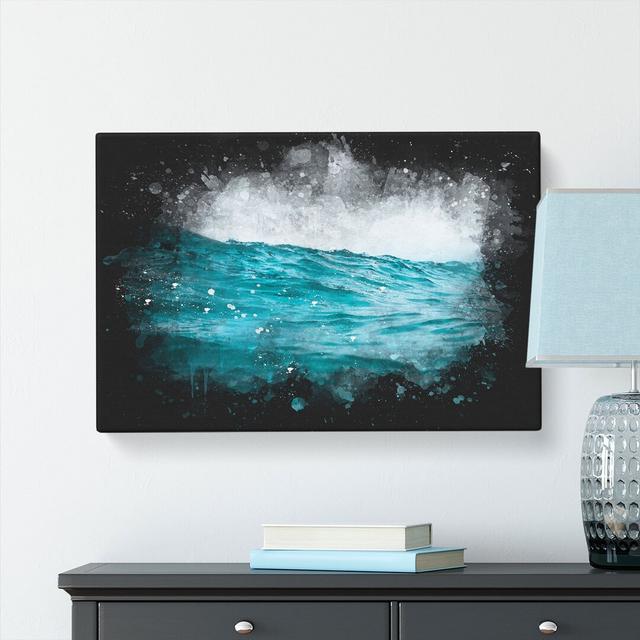 Ocean Wave In Morocco - Wrapped Canvas Print East Urban Home Size: 60cm H x 91cm W x 3cm D on Productcaster.