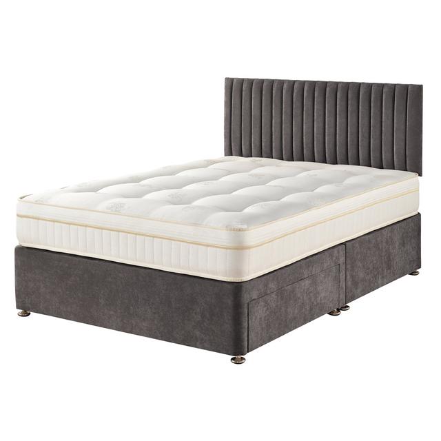 Nakisha Pocket Memory Divan Bed Set 17 Stories Colour: Slate, Storage Type: 2 Drawers, Size: Kingsize (5') on Productcaster.