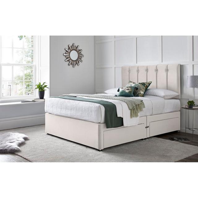 Monatuk Divan Bed with 24" Headboard on Struts Wayfair Sleep Colour: Silver, Storage Type: No Drawers, Size: Single (3') on Productcaster.