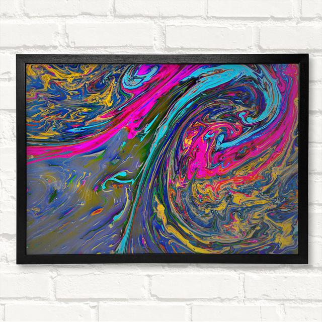 Paint Flows And Mixes - Closed Corner Frame Art Prints on Wood Metro Lane Size: 59.7cm H x 84.1cm W on Productcaster.