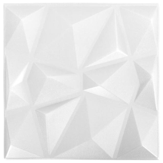 Halina 50cm x 50cm 3D Embossed Matte Self Adhesive Tile (Set of 48) Corrigan Studio Colour: White on Productcaster.