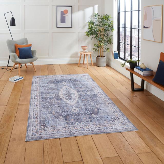 Tabriz area rug Digitally Printed Rectangle Blue Think Rugs Rug Size: Rectangle 120 x 170cm on Productcaster.