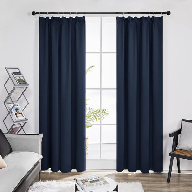 Raewyn Polyester Blackout Pinch Pleat Curtain Pair 17 Stories Panel Size: 140cm Width x 242cm Drop on Productcaster.