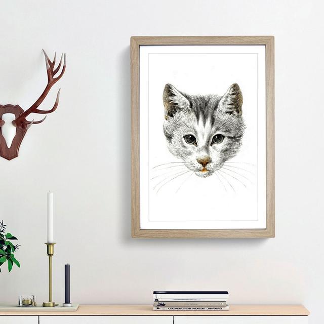 Cat Portrait by Jean Bernard - Picture Frame Graphic Art Print East Urban Home Frame Option: Oak Framed, Size: 36cm H x 27cm W x 2cm D on Productcaster.