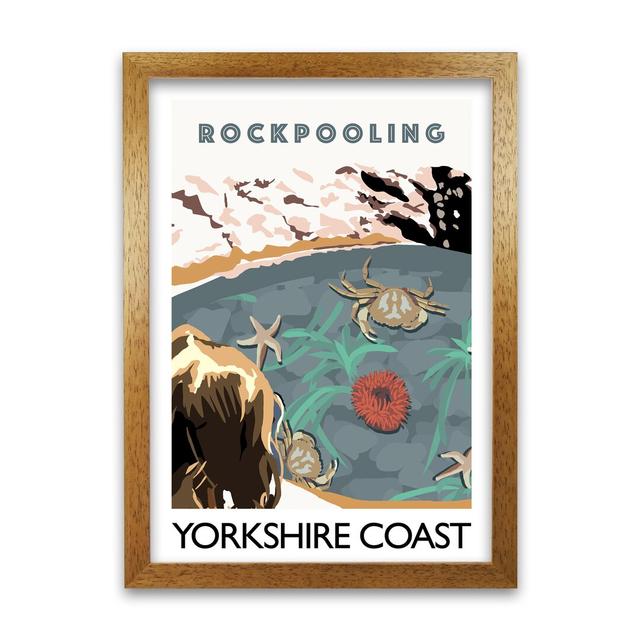 Rockpooling Yorkshire Coast by Richard O'Neill - Print 17 Stories Size: 84.1 cm H x 59.4 cm W x 3 cm D, Frame Options: Brown on Productcaster.