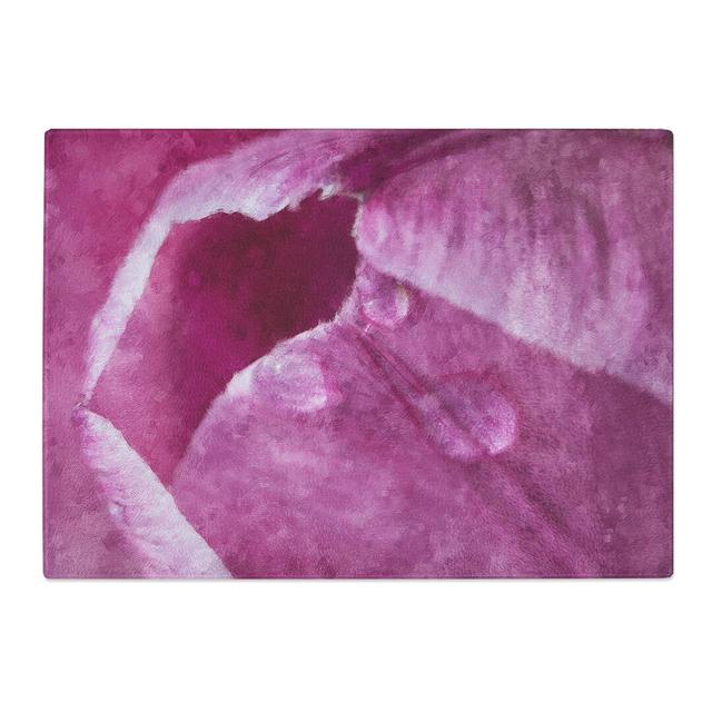 Tempered Glass Petals of a Pink Tulip Chopping Board East Urban Home Size: 28.5 cm x 39 cm on Productcaster.