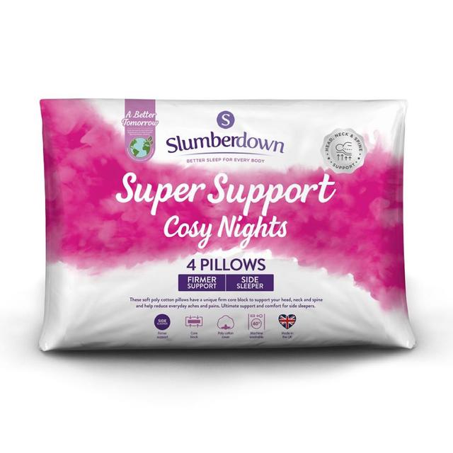 Slumberdown Super Support Cosy Nights Firm Side Sleeper Pillow (Set of 4) Slumberdown on Productcaster.