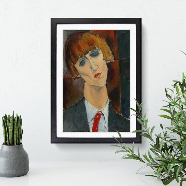 Madame Kisling by Amedeo Modigliani - Picture Frame Painting East Urban Home Size: 65cm H x 48cm W x 2cm D, Frame Option: Black Framed on Productcaster.