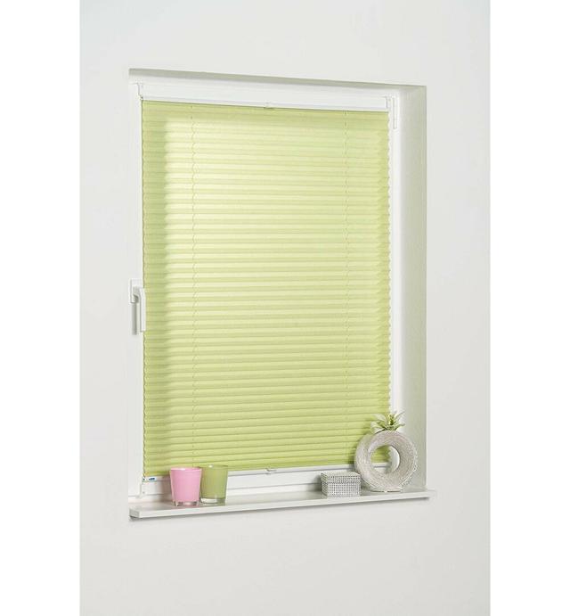 Semi-Sheer Pleated Blind Latitude Run Size: 55 W x 130 L cm, Colour: Green on Productcaster.